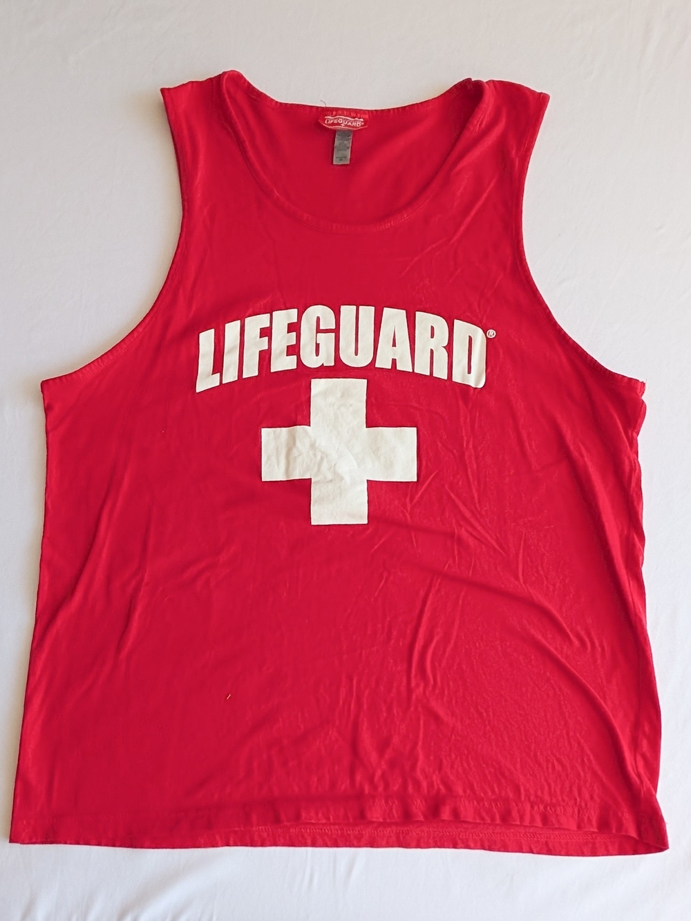 Lifeguard Tank Top Racer Back Men Xlarge Red Officially Licensed Beach Workout